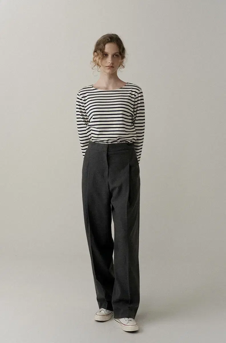 Blank03 Two-way wool tuck pants 슬랙스 차콜 S